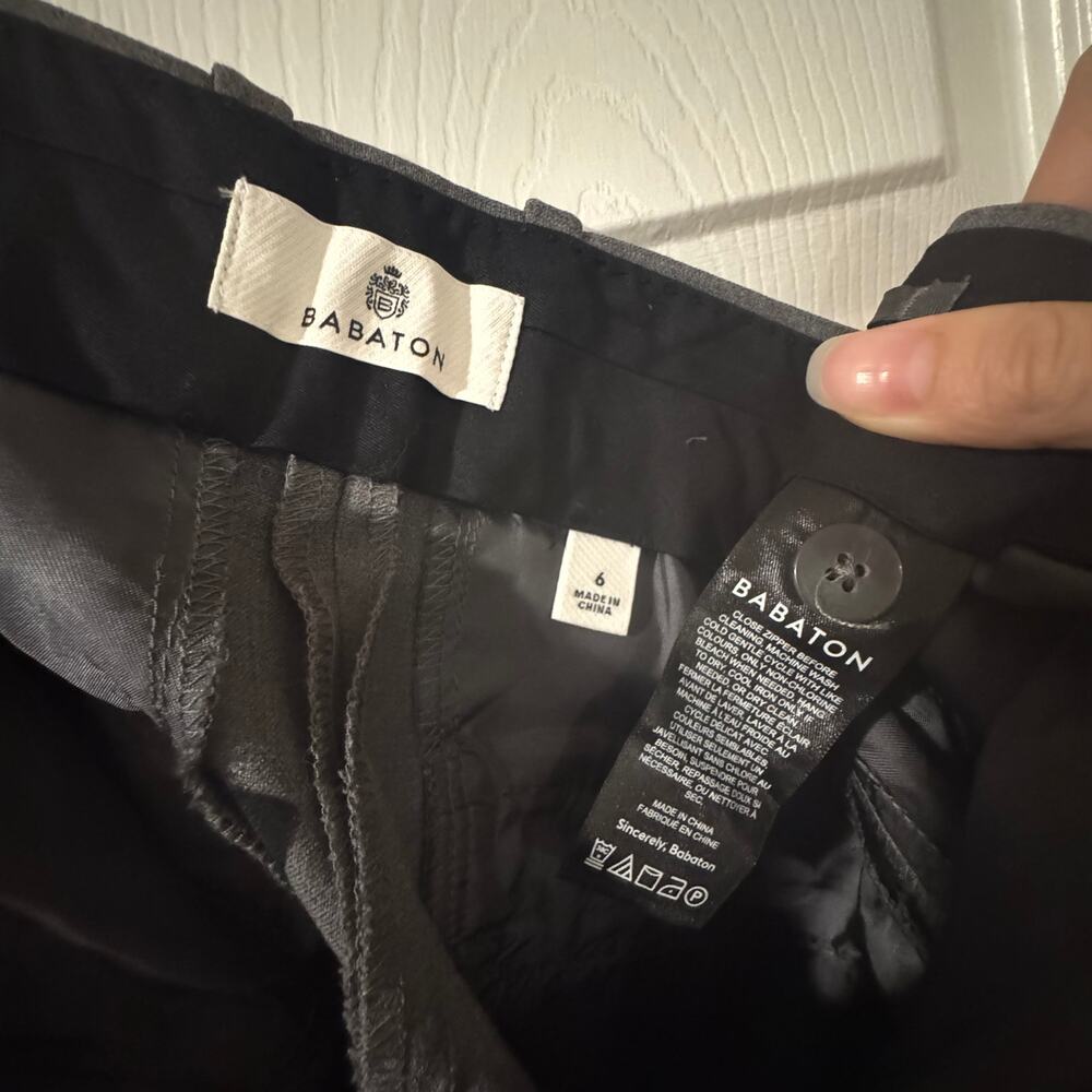 NWOT Aritzia Babaton Program Pant Gray High Rise Flare Trouser Size 6 - Picture 4 of 4